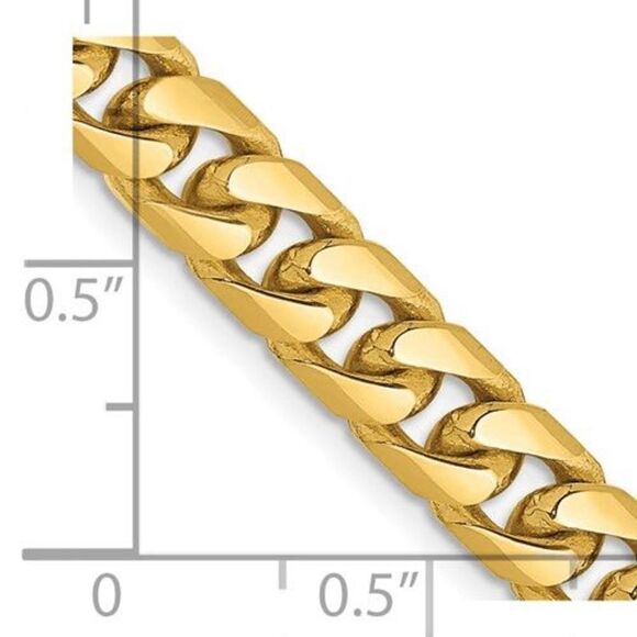 14K Yellow Gold 24" Solid Miami Cuban Link Chain – 6.25mm, 65.5g - Picture 4 of 5